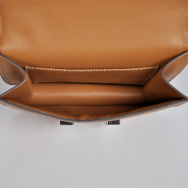 Hermes Constance Bag clemence leather in Camel with Silver hardware