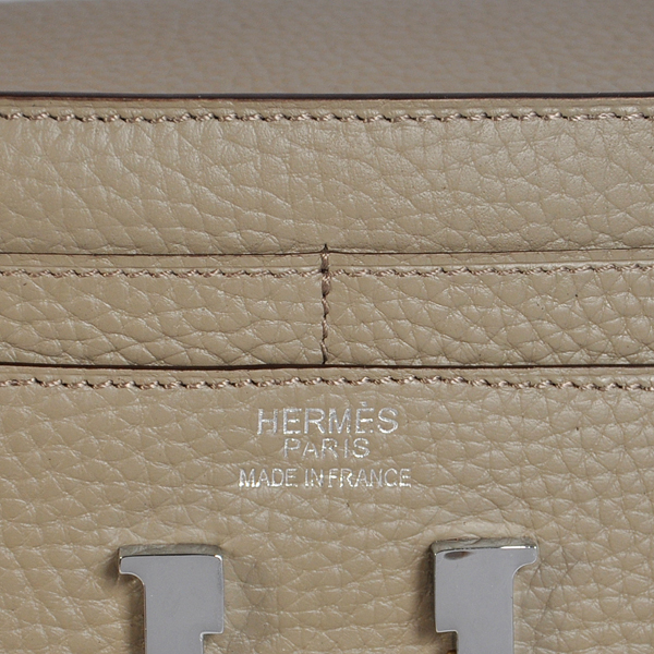 Hermes Constance Wallet clemence leather in Dark Grey