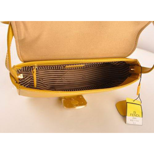Fendi Chameleon Classic Saffiiano Leather Small Shoulder Bag 2541 Yellow