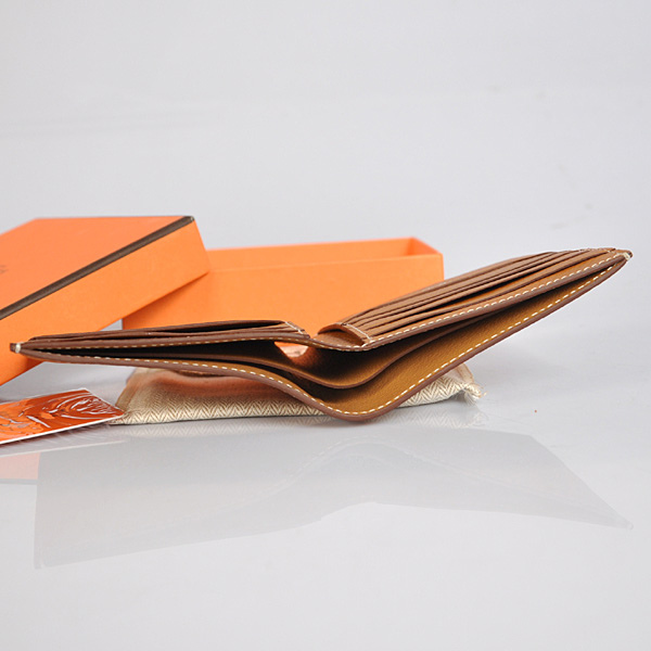 Hermes men Wallet clemence leather in Camel