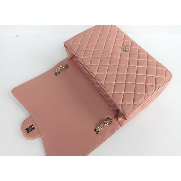 Chanel Flap Bag Quilted Pink Lambskin with Gold Chain 1116