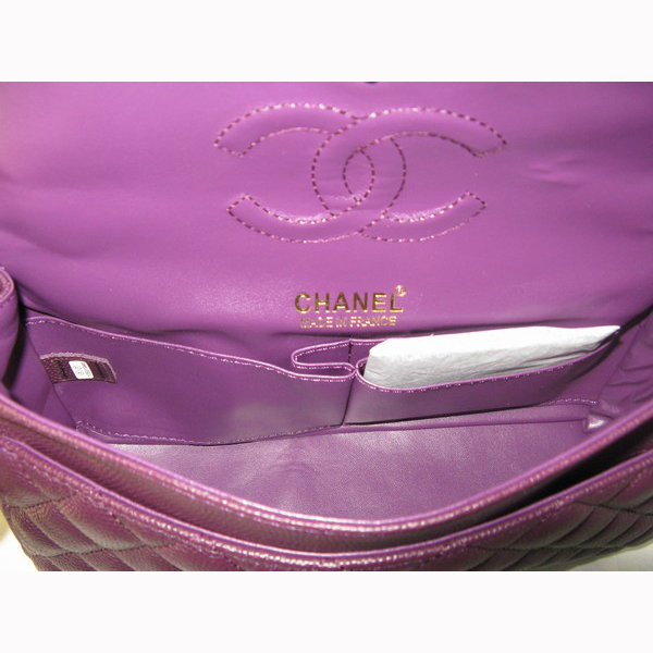 Chanel purple color with gold chain