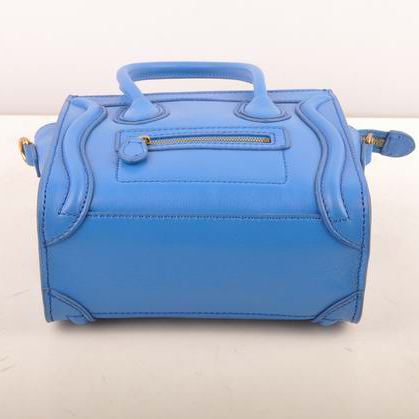 Celine Luggage Nano Boston Tote Bags Original Leather Blue