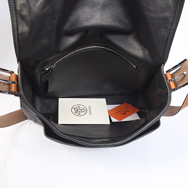 Hermes 35cm Barda men's bag Cowskin leather in Black