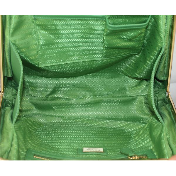 Prada Saffiano Leather Medium Tote Bag BL5018 Green&Yellow