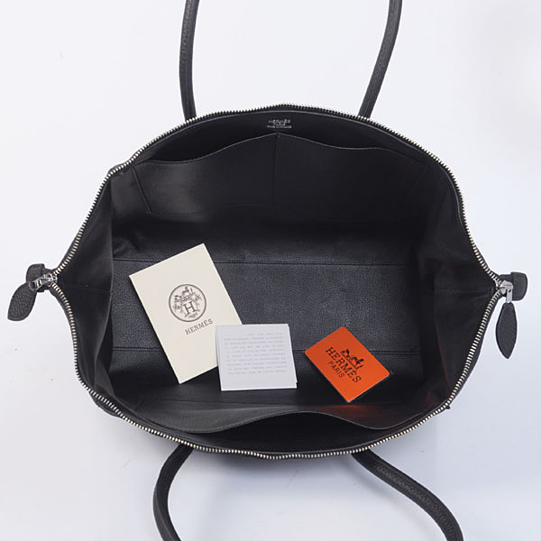 Hermes 37cm paris bombay clemence leather in Black