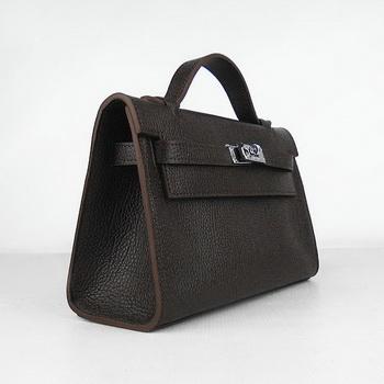 Hermes Kelly 22CM Cattle Neck Stripe Dark Coffee