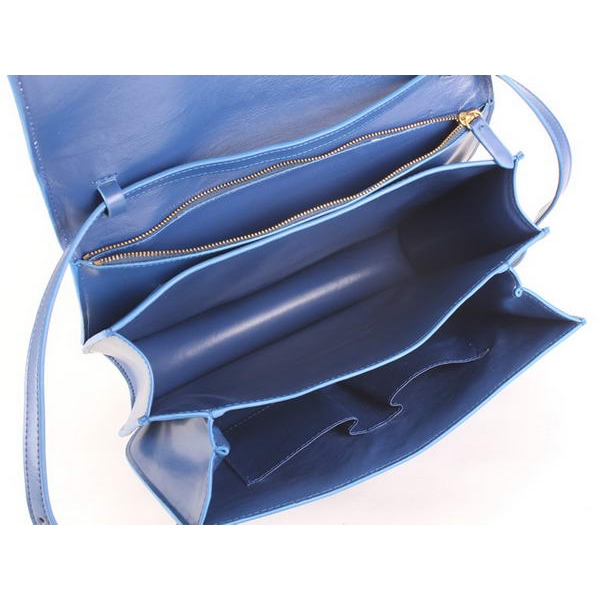 Top Quality Celine Classic Lambskin Large Box Bag Calf Leather 80088 Blue