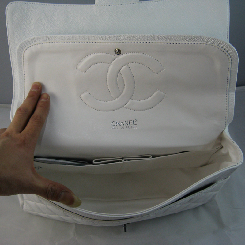 Chanel White color with Silver chain