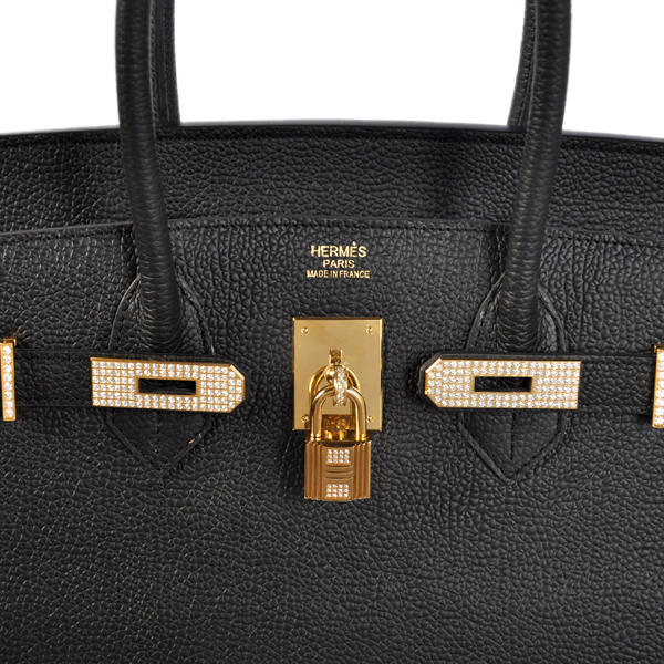 Hermes Birkin 35CM togo leather in Black with Gold hardware with diamond