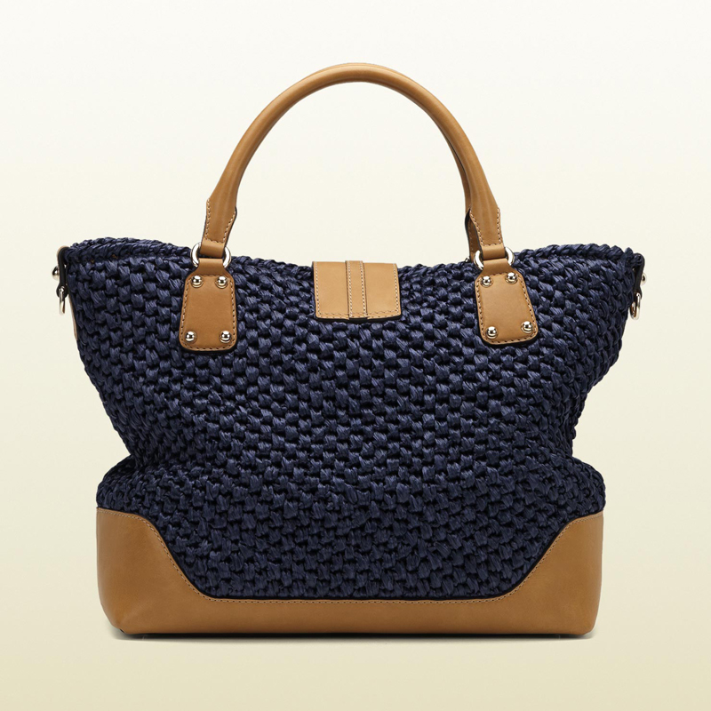 gucc 'santa monica' large tote with embossed gucci trademark