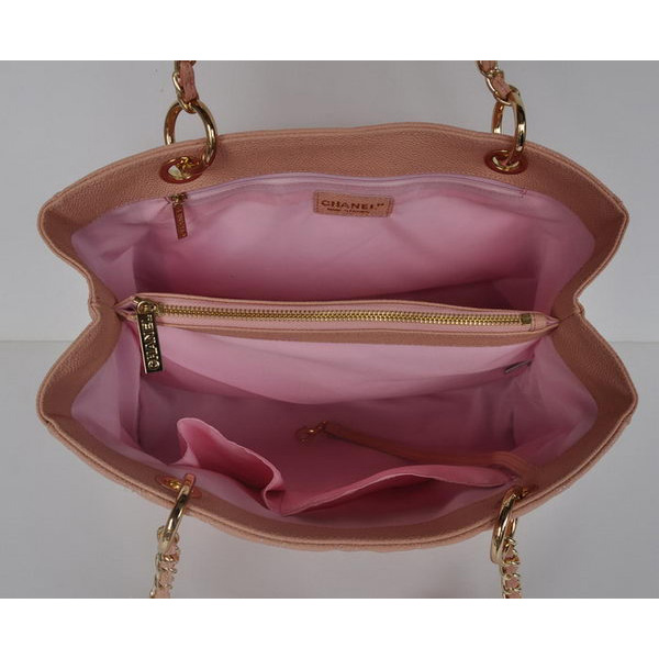 Chanel A50995 Pink Cannage Leather Shoulder Bag Gold