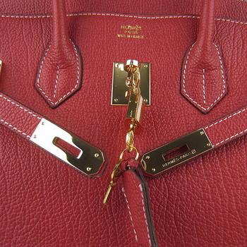 Hermes 35CM Red Cowhells Stripe (gold)